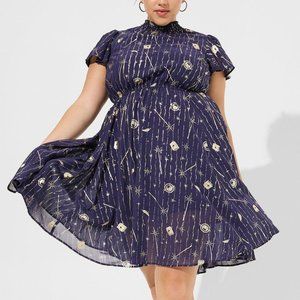 ❤️NWT TORRID HARRY POTTER DRESS - HOGWARTS CHIFFON FLUTTER SLEEVE - PLUS SIZE